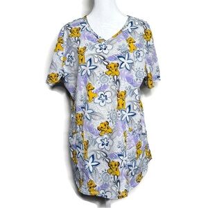Disney Lion King Simba Short Sleeve Scrub Top Women’s Size Medium